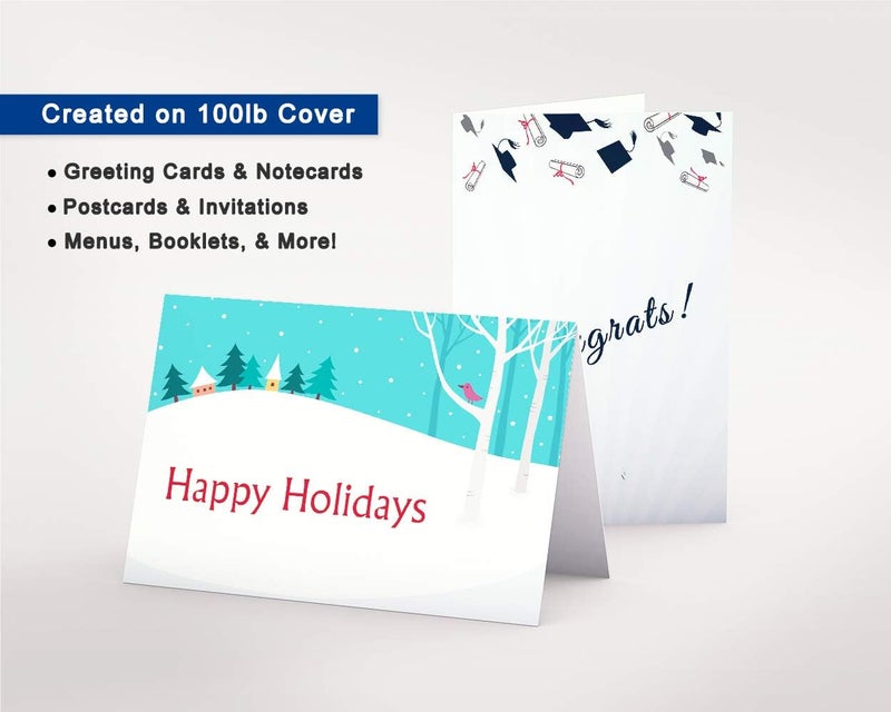Desktop Publishing Supplies White 8" x 10" Cardstock - Blank Ultra Thick Paper - Heavy Weight 14pt 100lb Cover Card Stock for Inkjet & Laser Printer (50 Sheets) - Image 3